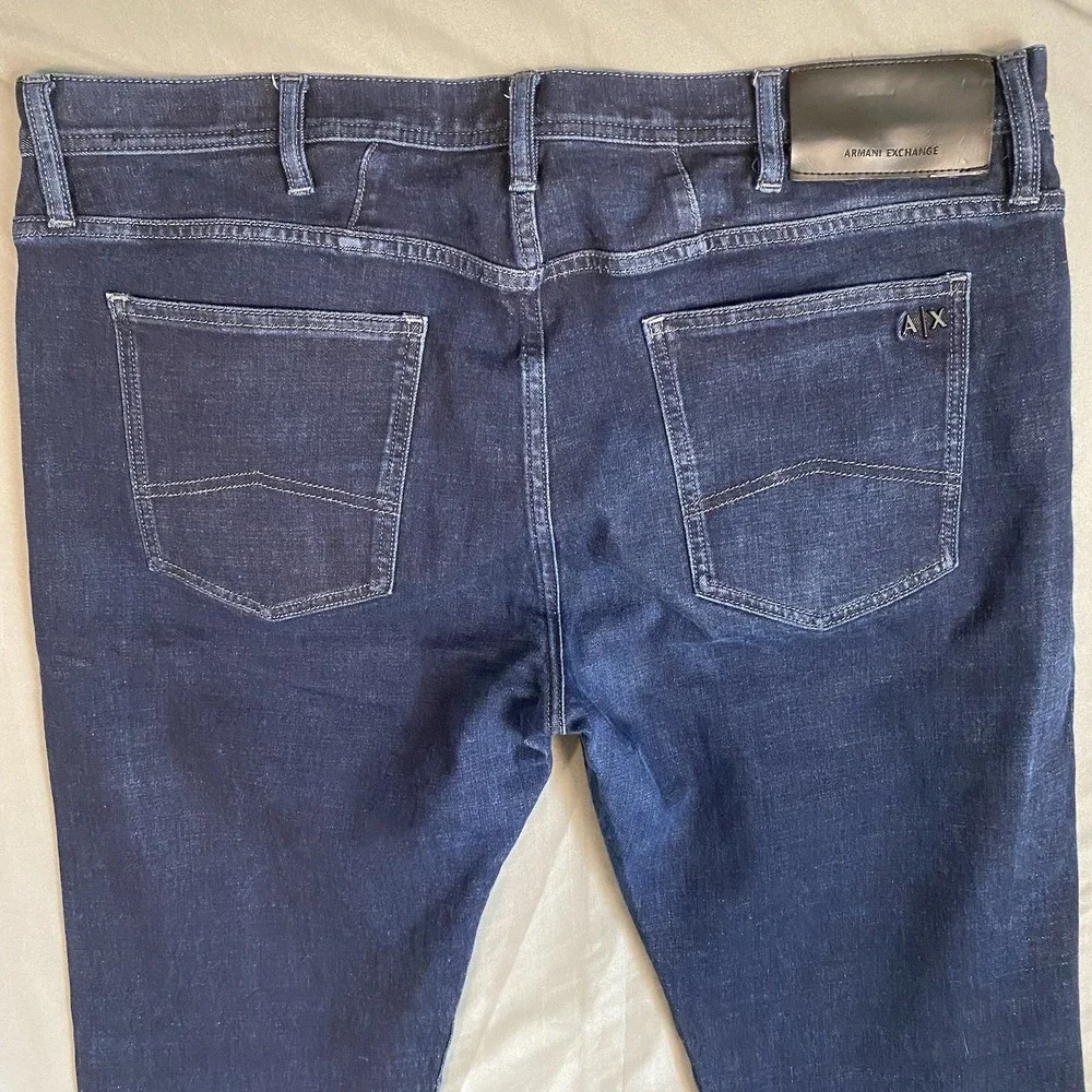 A/X Armani Exchange J15 Men's 40x31 Dark Blue Relaxed Straight Denim Pants Jeans